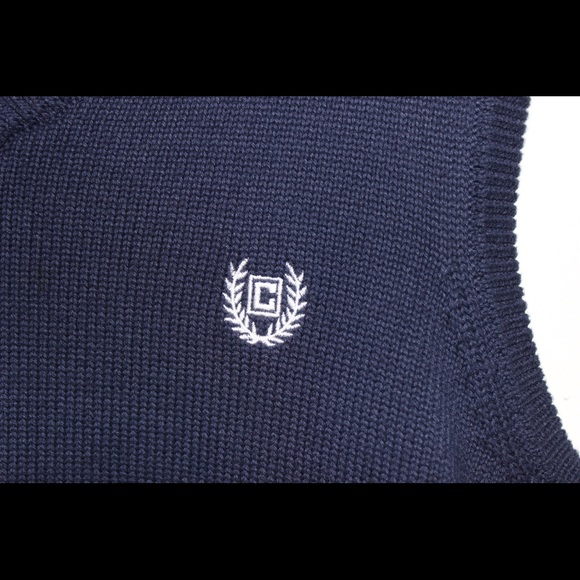 Chaps- Navy Blue V-neck Sweater Vest - Picture 3 of 6